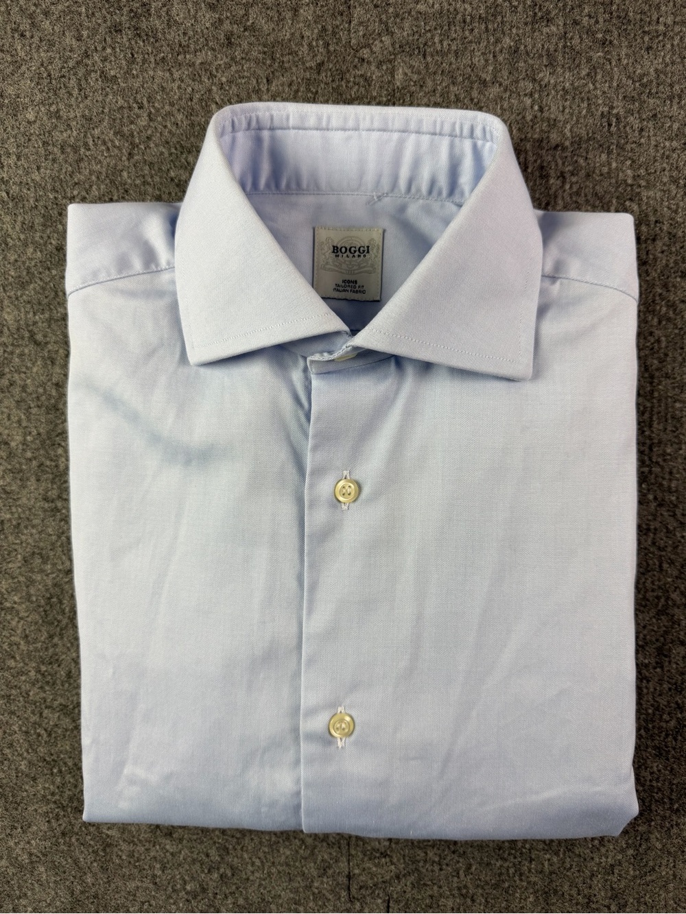 Boggi Milano Tailored Fit Mens 100 % Cotton Long Sleeve Dress Shirt Size 37-14.5